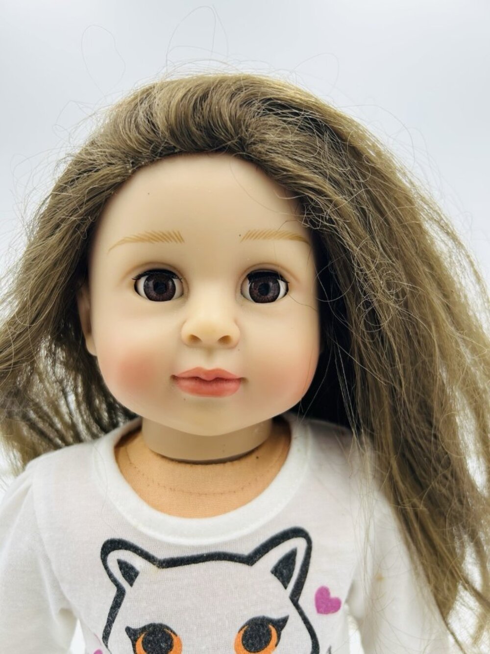 American Fashion World 18" Isabella Doll Brown Hair and Eyes Vinyl Posable Girl